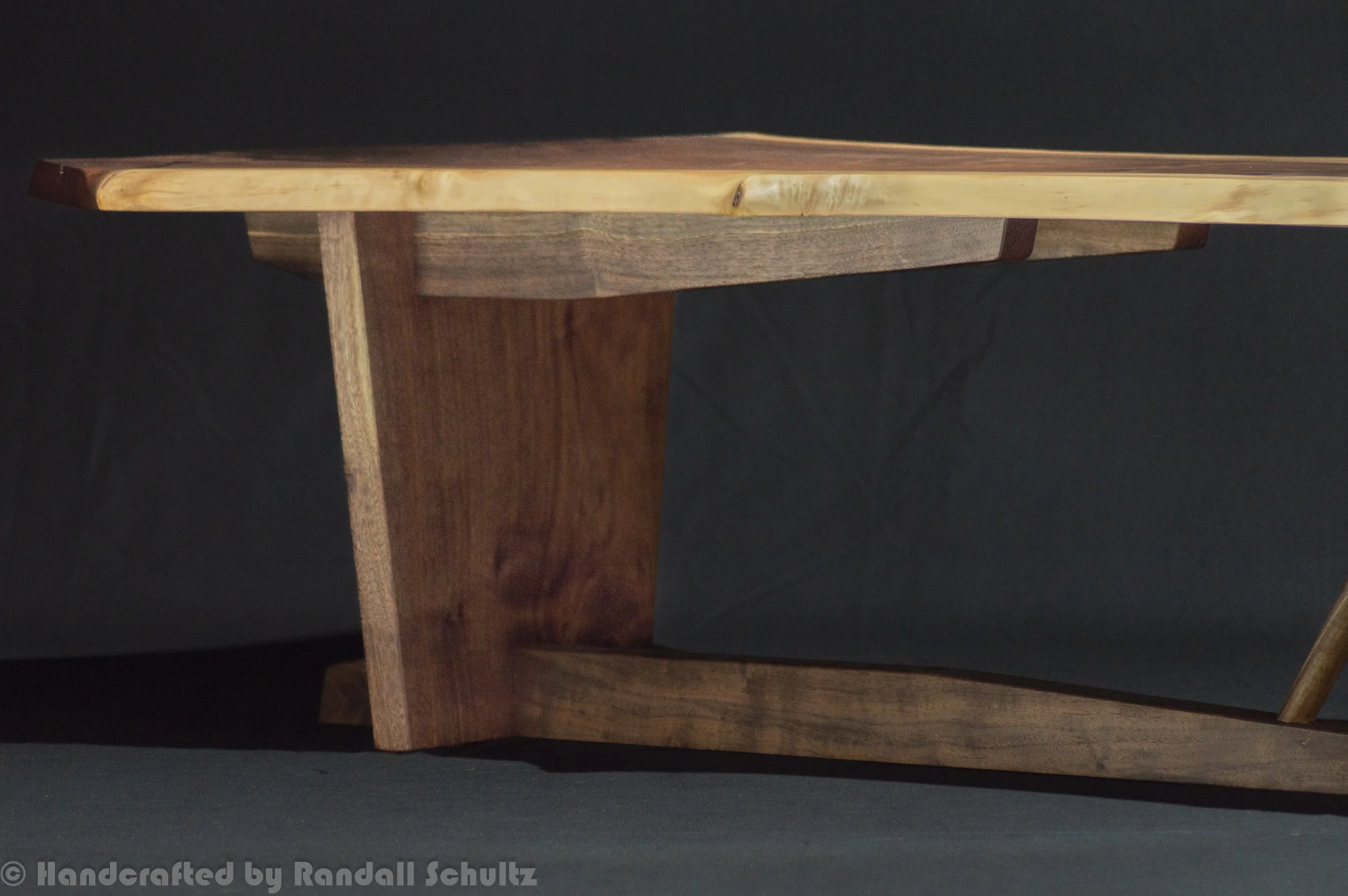 Mid Century George Nakashima Inspired Natural Live Edge Walnut